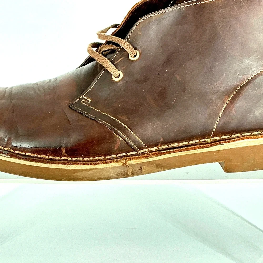 Clarks Size 8.5 Desert Boots Mens Brown Beeswax Leather Chukka